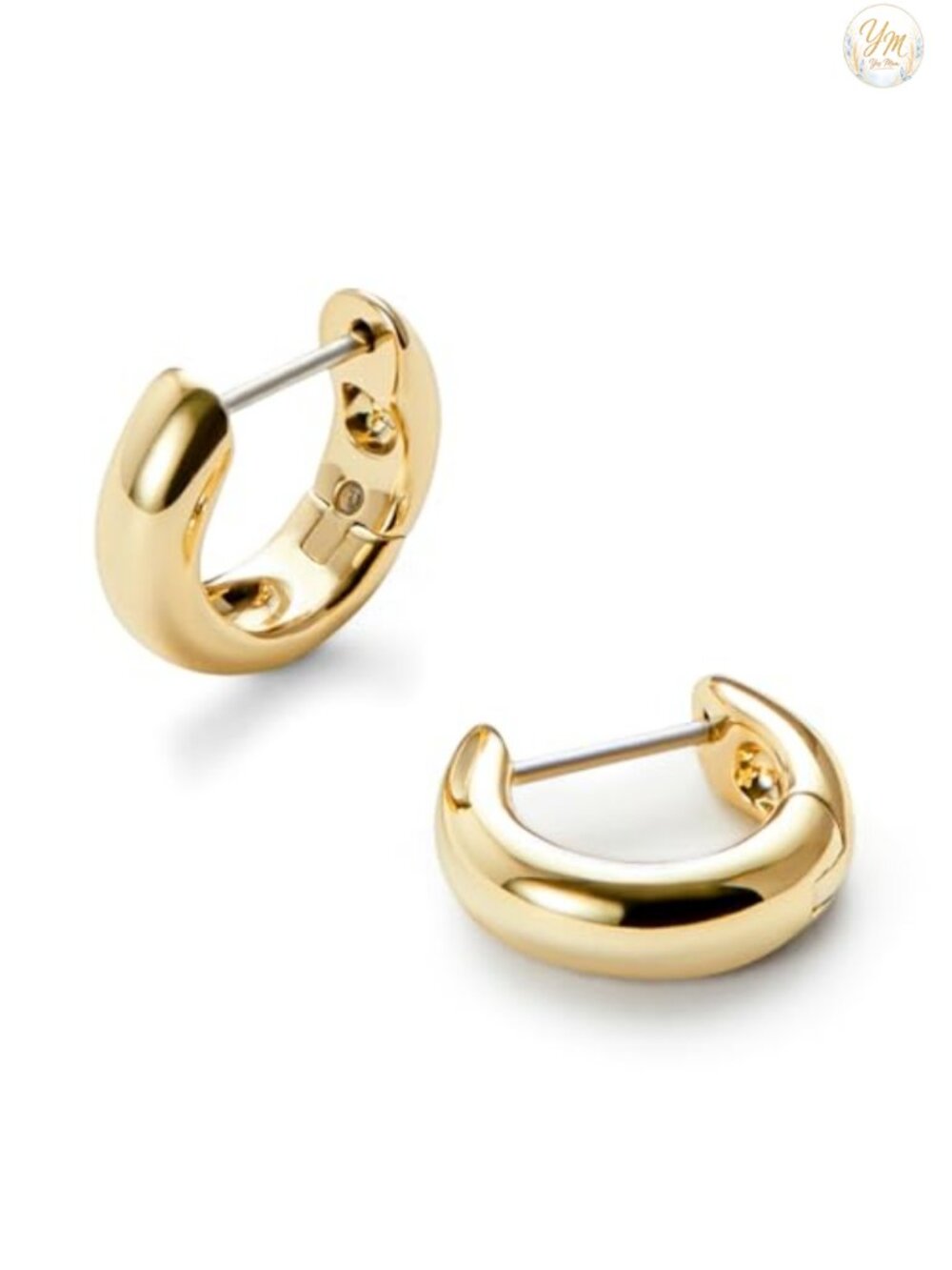 14K Gold Plated Huggie Hoop Earrings Hypoallergenic Tarnish Free